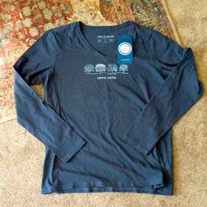 Blue never worn life is good long sleeve tee.